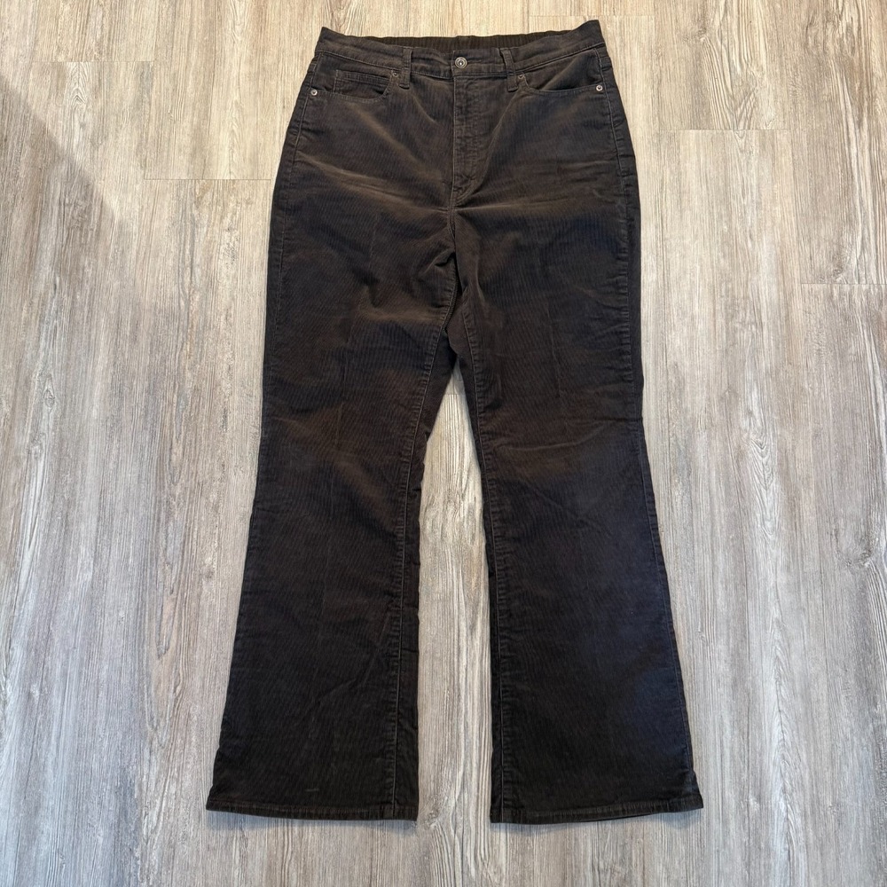 Uniqlo Womens 10 Corduroy Slim Flare Jeans Greenish Gray